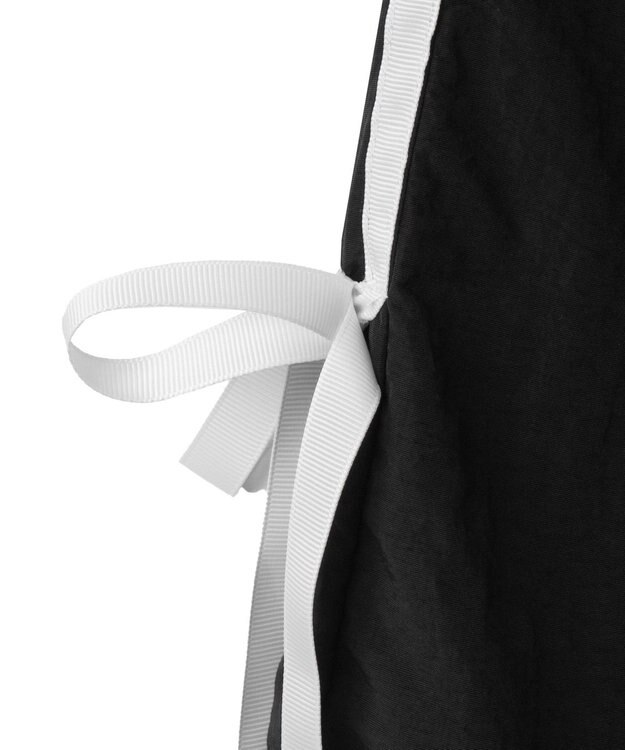 WEGO 【ウエストゴム】ラインリボンデザインナイロンバンツ ブラック