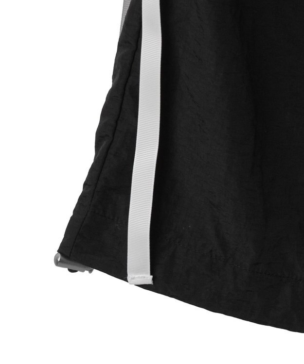 WEGO 【ウエストゴム】ラインリボンデザインナイロンバンツ ブラック