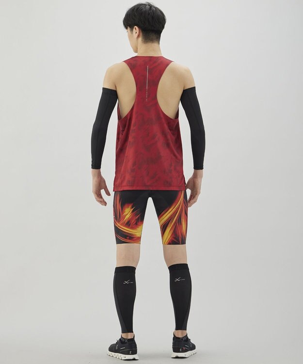 CW-X 【MEN】 CW-X トップス 【薄軽ランニングシャツ】 ノースリーブ タンクトップ スクエアネック 吸汗速乾性(本体) メンズ DLO180 /ワコール レッド