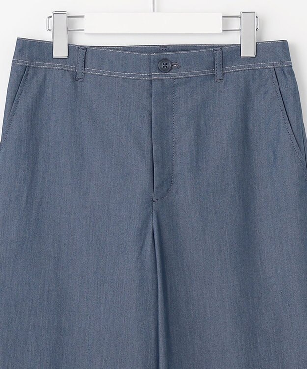 J.PRESS LADIES 【洗える】ツイルライトストレッチ セミワイド パンツ ネイビー系