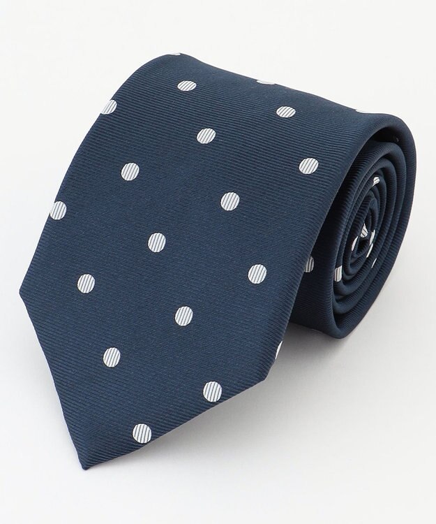 KASHIYAMA KASHIYAMAオリジナル【JAPAN MADE】ドットネクタイ ネイビー