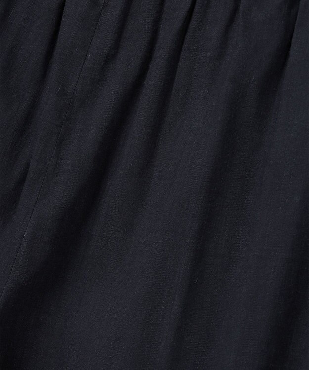 23区 L 【洗える】リネンレーヨンストレッチ ドロスト パンツ ネイビー系