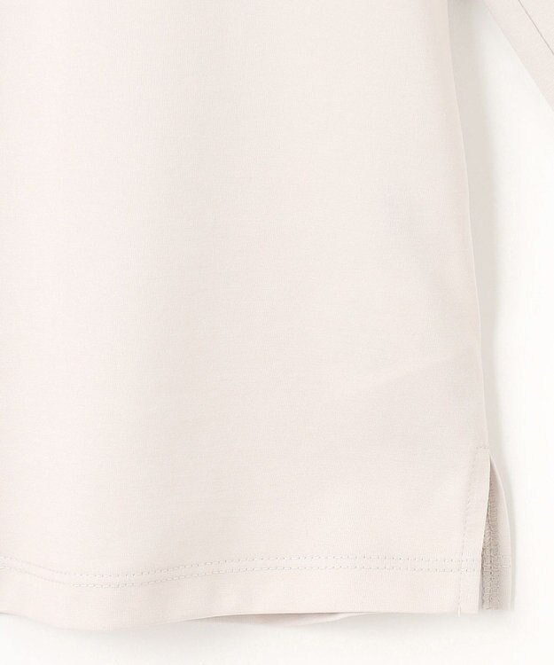 J.PRESS LADIES 【吸水速乾】ピンタックコンビジャージー カットソー ライトグレー系