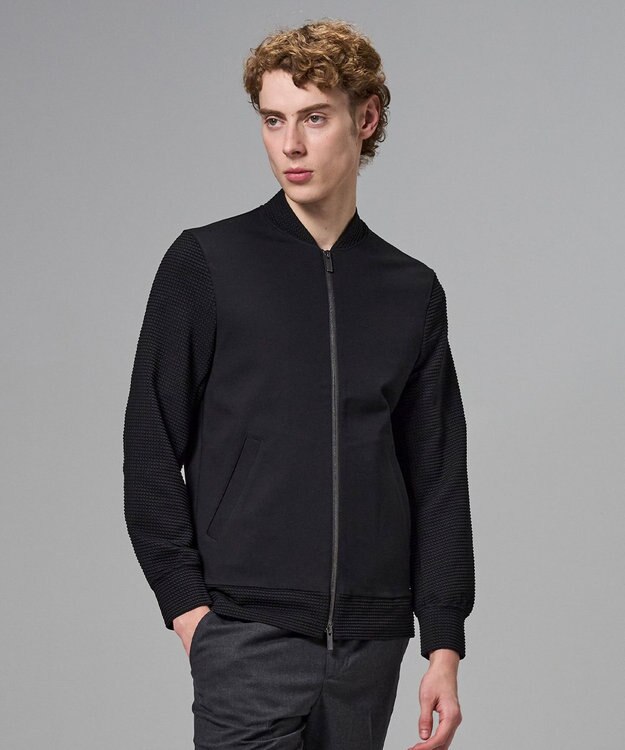 JOSEPH HOMME 【オリジナル素材】ライトタックジャージー ジップアップブルゾン ブラック系