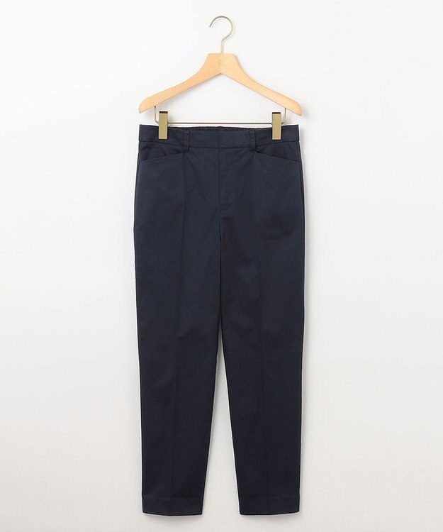 組曲 【WEB限定】サテンストレッチ クロップドパンツ ネイビー系