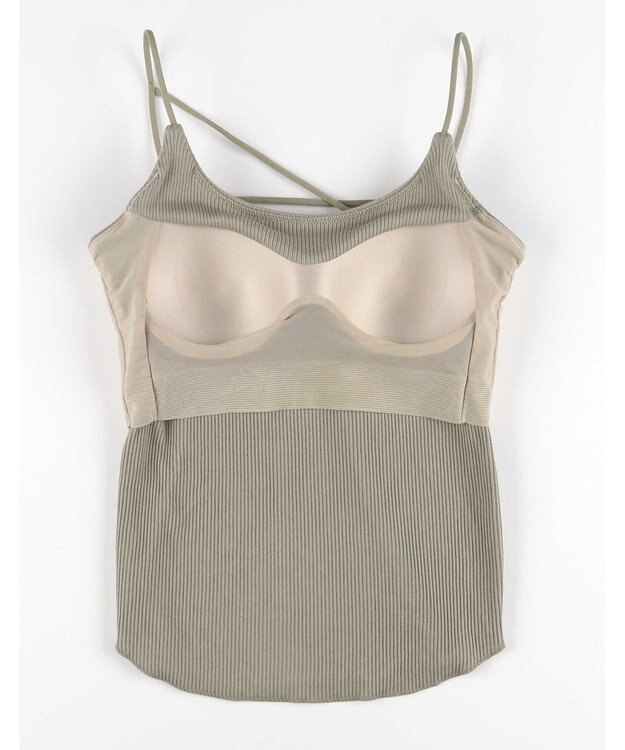 AMPHI カップ付きインナー 【ブラトップ】 キャミソール 上向きで立体的なバストシルエット しめつけ感が少ない 脇スッキリ JWG100 アンフィ／ワコール グレー