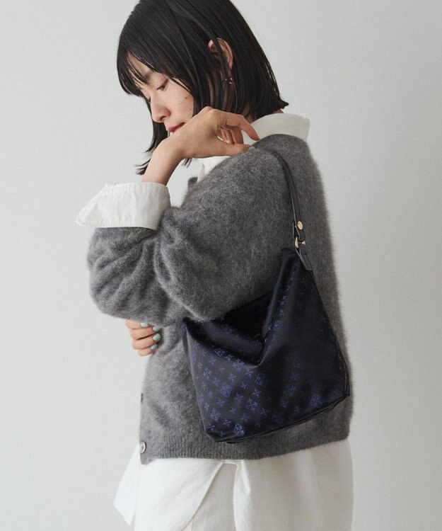 russet ナイロンジャガード2WAYミニショルダーバッグ(CE-1627) Black/Navy