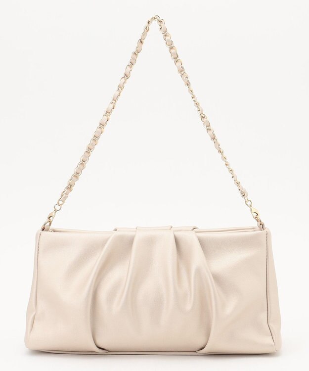 ANY SIS 【2WAY】ギャザーチェーンクラッチショルダー バッグ シャンパン