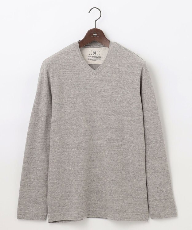 JOSEPH ABBOUD 【サスティナブル素材/柔らかな肌触り/ジャパンファブリック】 コットンラフィー Vネック Ｔシャツ ライトグレー系