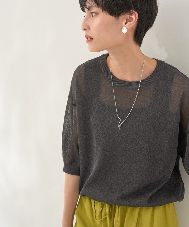 AMERICAN HOLIC ラメシアーニット Charcoal Gray