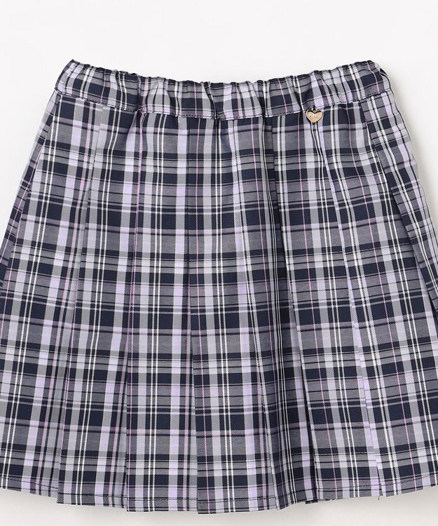 ANY KIDS チェックプリーツスカパン ネイビー