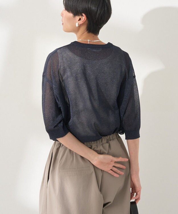 AMERICAN HOLIC ラメシアーニット Navy