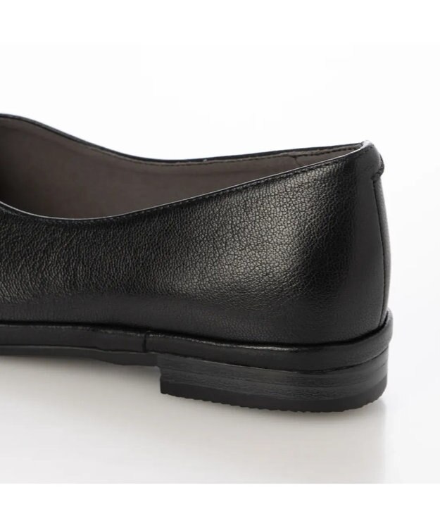 ing <ing>【WEB限定】【サスティナブル】スクエアトゥVカットフラットパンプス ブラック