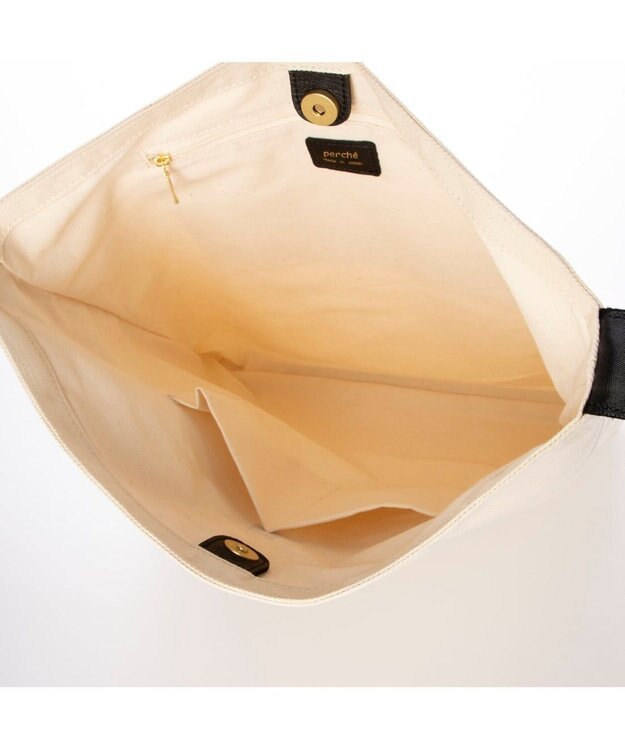 UNBILLION ペルケ perche / FOOD TEXTILE×牛革ソフトリボンハンドルトート アイボリー