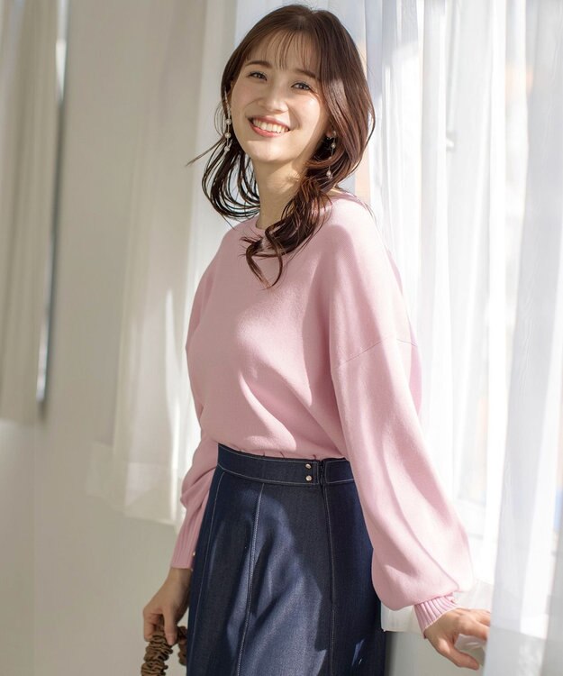 ANY SIS 【花粉対策】ドルマン ニット ペールピンク