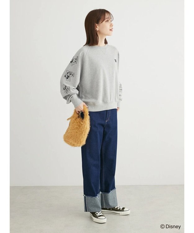 Green Parks Ｄｉｓｎｅｙ／裏毛袖プリントスウェットII Gray Mixture