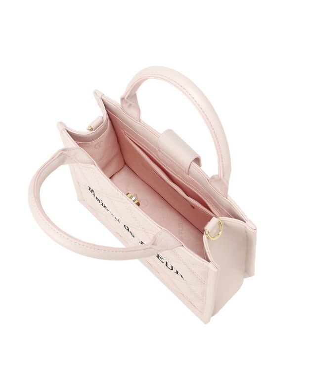 Maison de FLEUR ミニポーチ付きキルティングトートバッグ Pink
