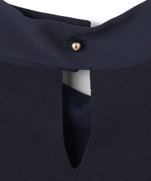 BEIGE， 【洗える・Precious3月号掲載】PROTEA / 異素材バックタイディティールニット Navy