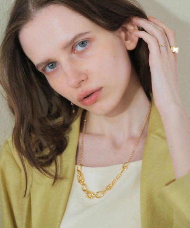 YECCA VECCA デザインチェーンショートネックレス Gold