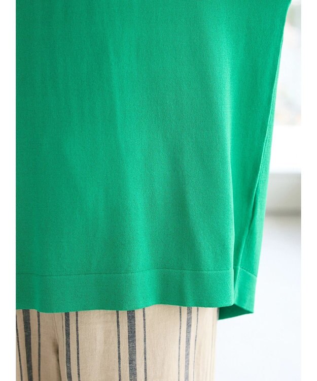CRAFT STANDARD BOUTIQUE UVカット/接触冷感/洗える/ 半袖ニットプルオーバー Green