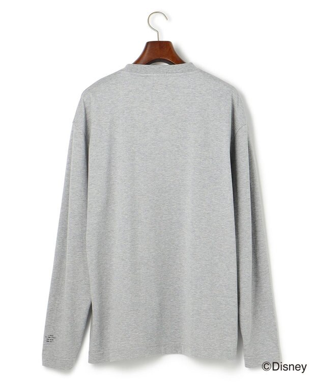 J.PRESS MEN 【DISNEY COLLECTION】【UNISEX】ワンポイントロングスリーブ Tシャツ / ミッキーマウス ライトグレー系