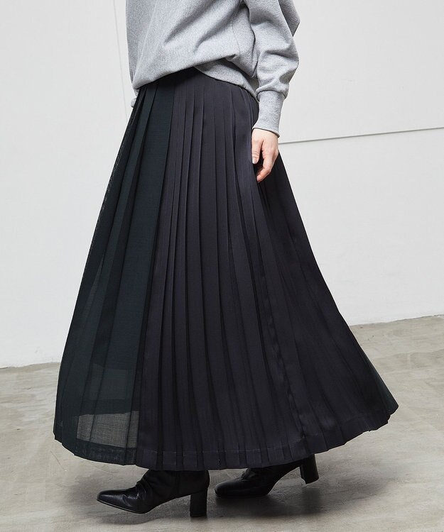BEIGE， MOYE / プリーツスカート F Green×Black