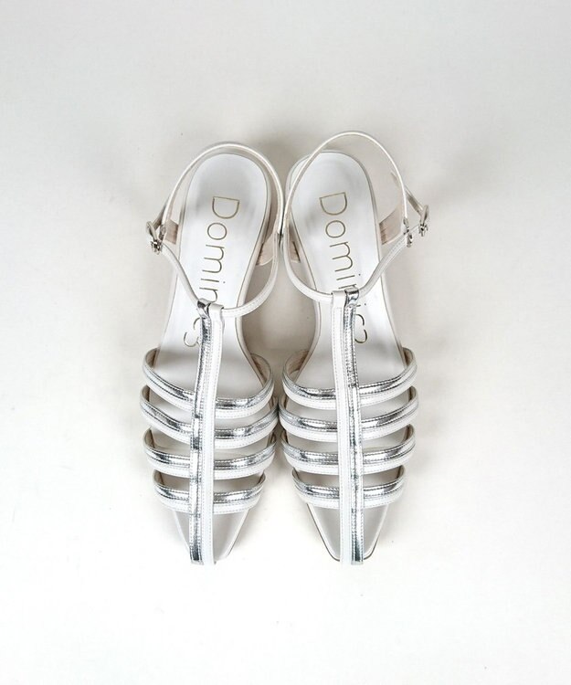 Dominic3 バイカラー Tストラップサンダル ホワイト