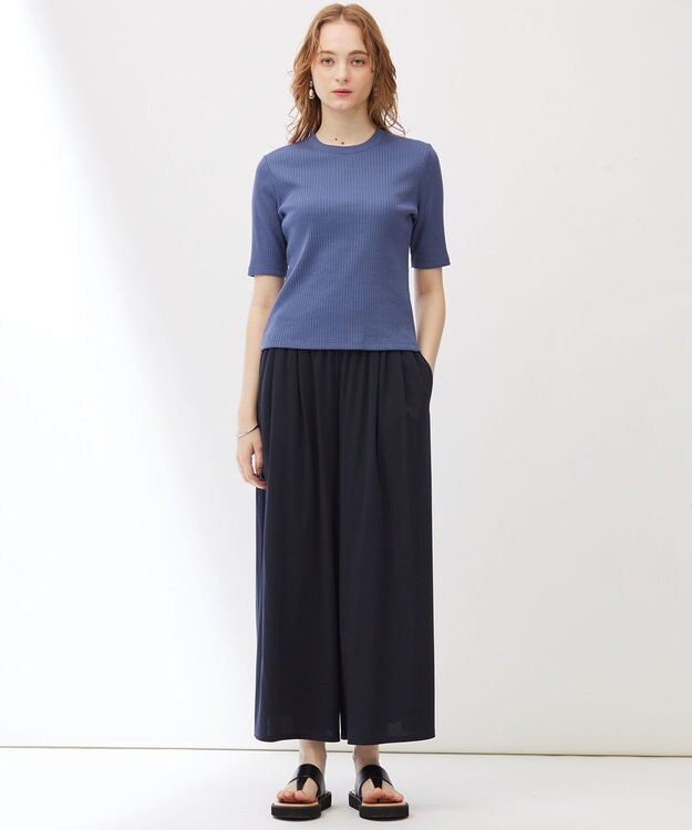 23区 【Indian Factory】ツイストスムースジャージー ワイドパンツ ネイビー系