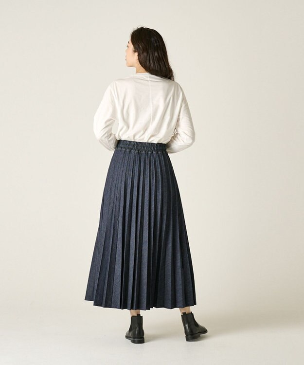 Ripo trenta anni 【大人気定番/特許技術】LONG PLEATS DENIM SKIRT プリーツ デニムスカート INDIGO