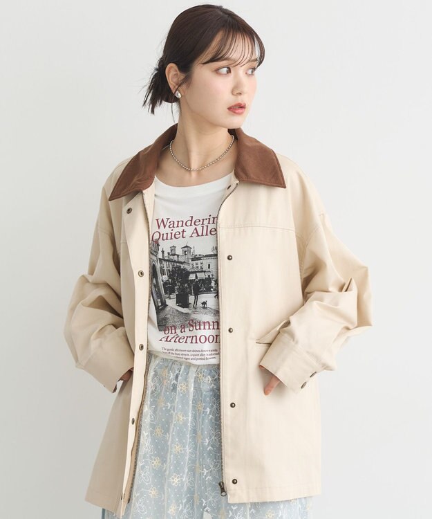 earth music&ecology ハンティングジャケット Ivory