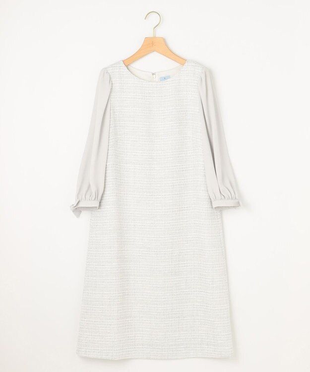 組曲 【KUMIKYOKU NAVY】ラメループモールツイード ワンピース ライトグレー系