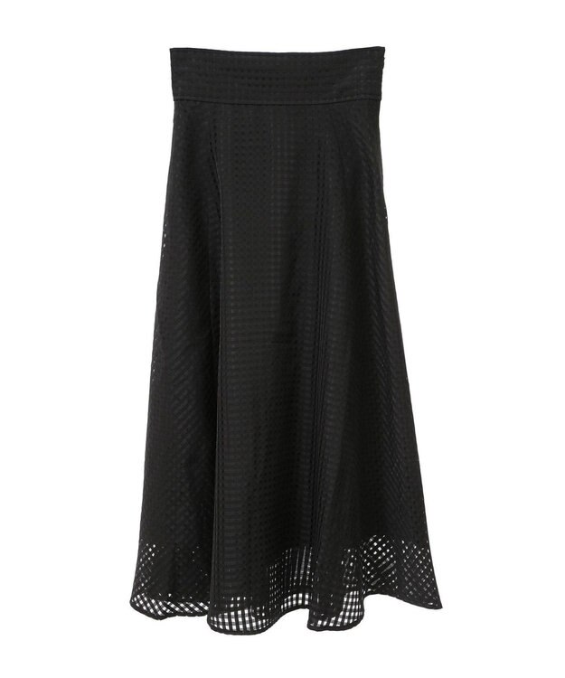 earth music&ecology シアーチェックスカート Black