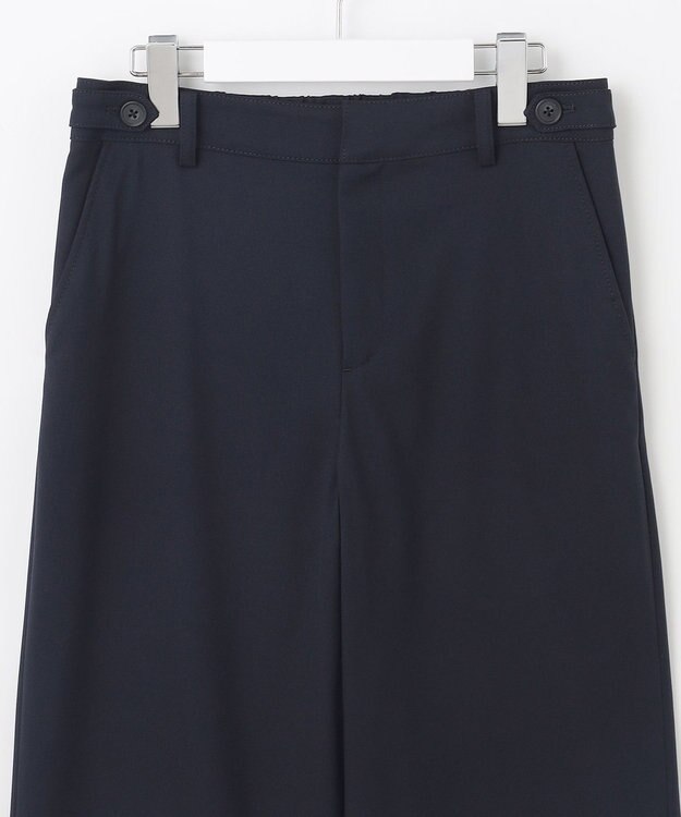 J.PRESS LADIES L 【洗える】シャークスキン セミワイド パンツ ネイビー系