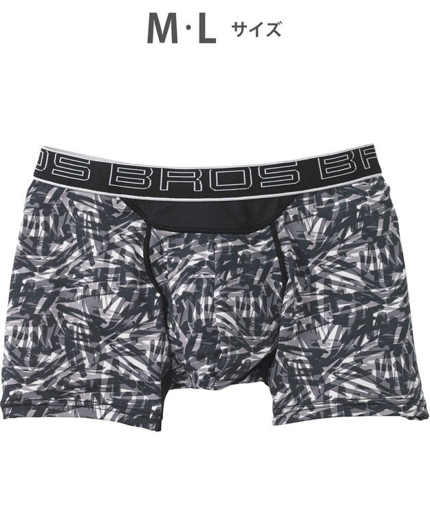 WACOAL MEN ボクサーパンツ 風が通ってムレ軽減。 ダブルエアスルータイプ 吸汗速乾 前閉じ GT3910 /ブロス バイ ワコールメン グレー