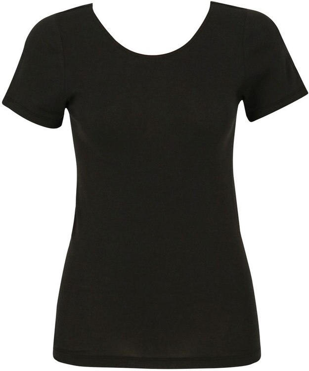 Wing インナー オーガニックコットン100％(身生地部) 吸汗速乾性(身生地部) ゆったり設計 【綿の贅沢 オーガニック】 3分袖 半袖 EL1371 ウイング／ワコール ブラック