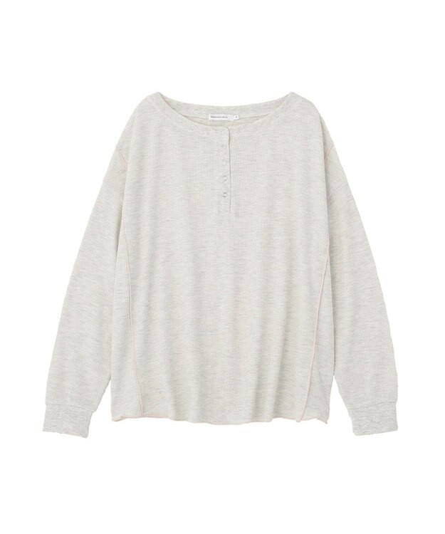 AMERICAN HOLIC 【選べる丈】ヘンリーネックワッフルメロープルオーバー Oatmeal