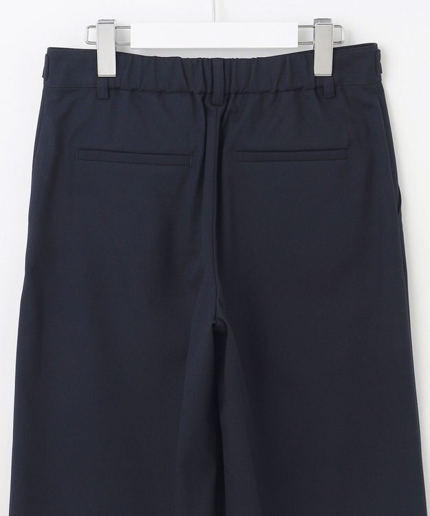 J.PRESS LADIES L 【洗える】シャークスキン セミワイド パンツ ネイビー系