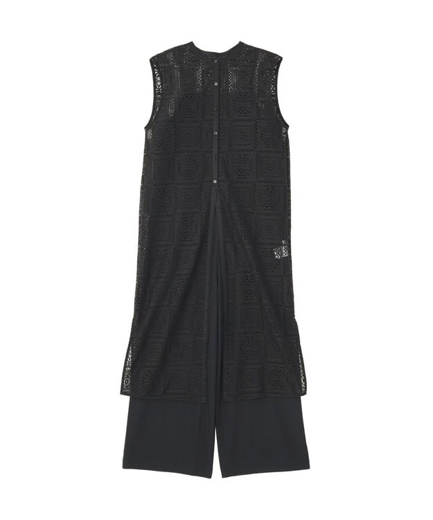 AMERICAN HOLIC 【2点セット】ロングレースジレ+サロペット Black