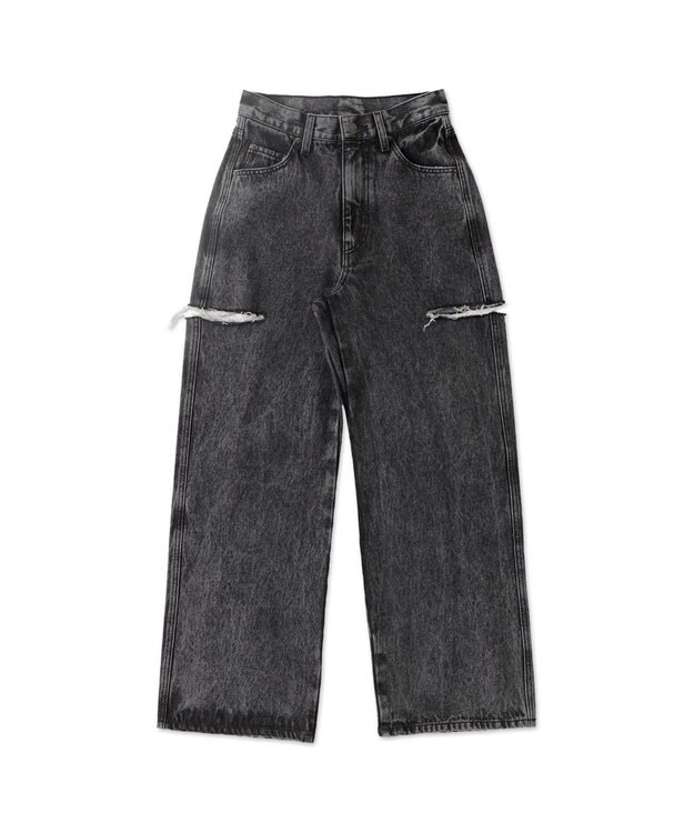 WEGO サイドスリットデニムストレートパンツ ブラックその他