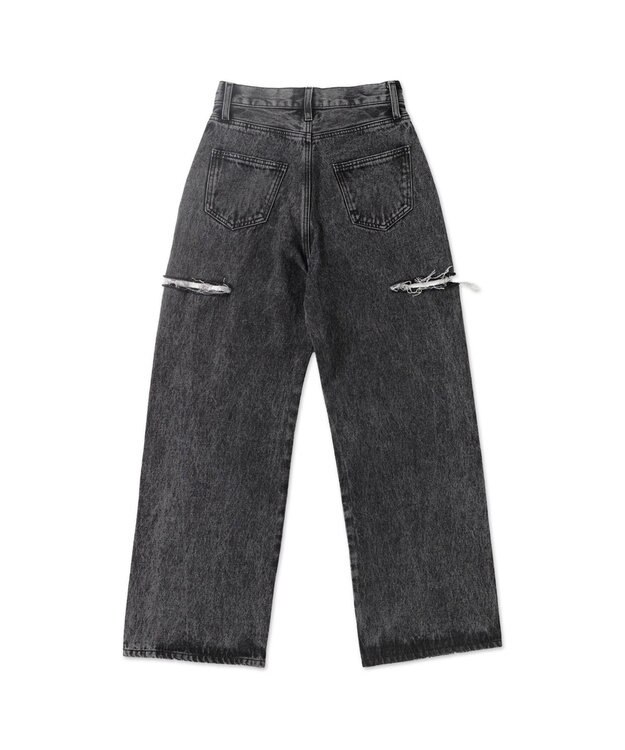 WEGO サイドスリットデニムストレートパンツ ブラックその他