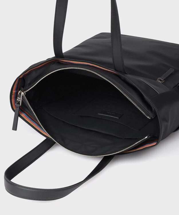 Paul Smith ナイロンブライトストライプトリム トートバッグ ブラック