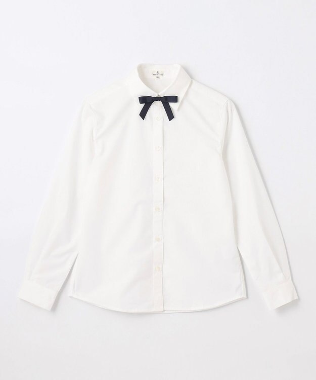 組曲 KIDS 【150-170㎝】リボン付き ブラウス オフホワイト系