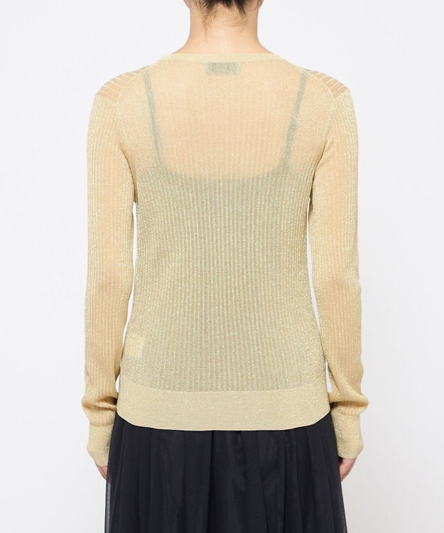 uncrave 【手洗い可】ラメ シアー クルーネック ニット（uncrave STANDARD） ゴールド