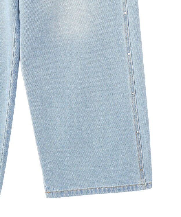 earth music&ecology スタッズデニムパンツ Light Indigo