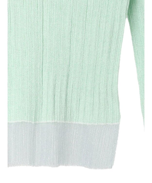 earth music&ecology シアー配色リブプルオーバー Green