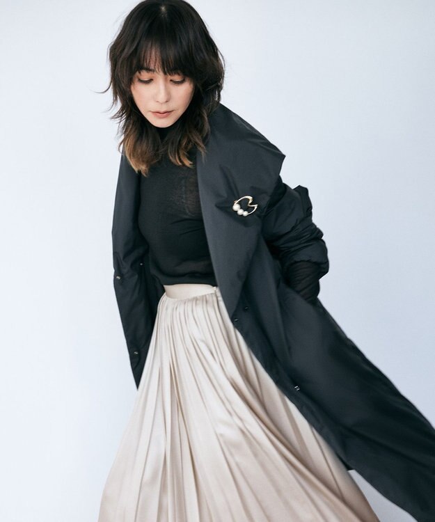 ICB パールラインブローチ ゴールド系