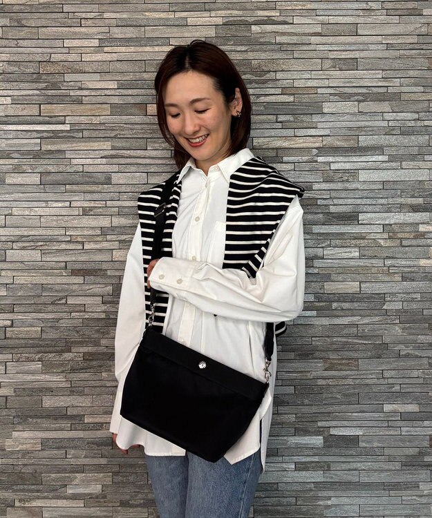 TOPKAPI 【Breath TOPKAPI sis】【WEB限定】ナイロン 舟形 ショルダーバッグ 軽量 / RIPPLE リプル ブラック