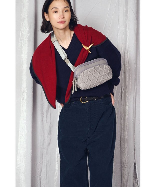 MIYABIYA 【撥水加工】篭目大柄エンボスボンディング2wayショルダー シルバーグレー