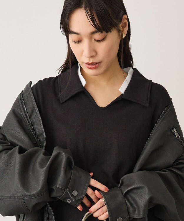 CRAFT STANDARD BOUTIQUE レイヤード風プルオーバー Black