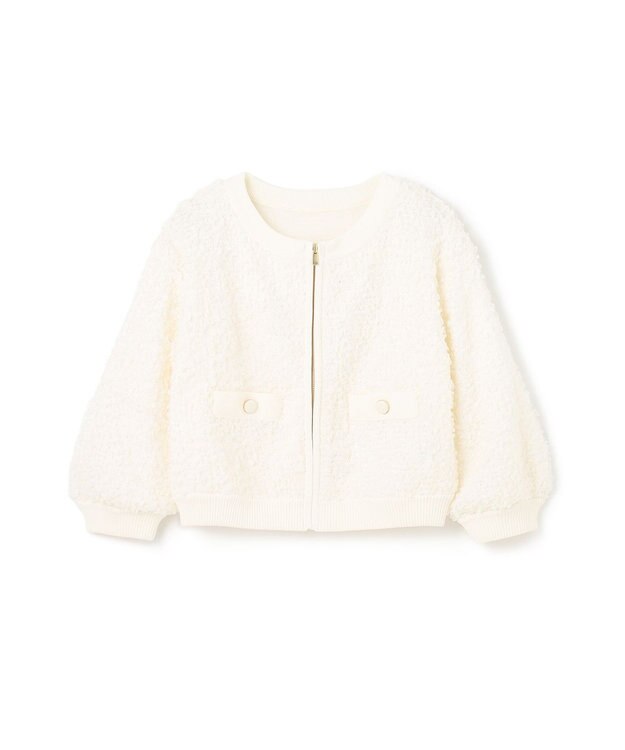 GRACE CONTINENTAL チュールフリルニットブルゾン ホワイト